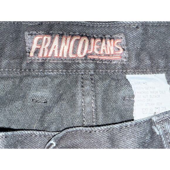 Franco Jeans Men's Black Denim Straight Leg Jeans 41x31 - Picture 7 of 11